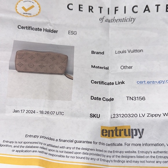 Louis Vuitton Mahina Wallet Magnolia Pink Zippy Wallet EUC dust bag box and COA - Picture 13 of 13